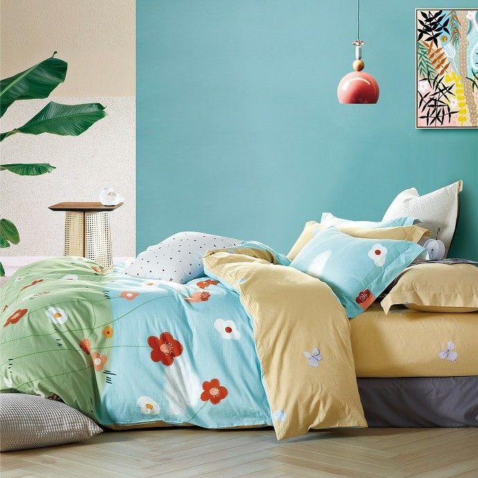 O fundamento 100% do algodão ajusta a tampa da edredão da flor ajusta o cobertor da edredão do grupo do fundamento dos Bedlinen