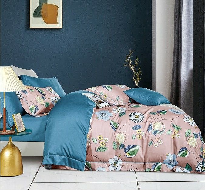 300 TC florescem grupos dos Bedsheets as edredões do algodão que colocam grupos do cobertor das folhas cabidas de tampa