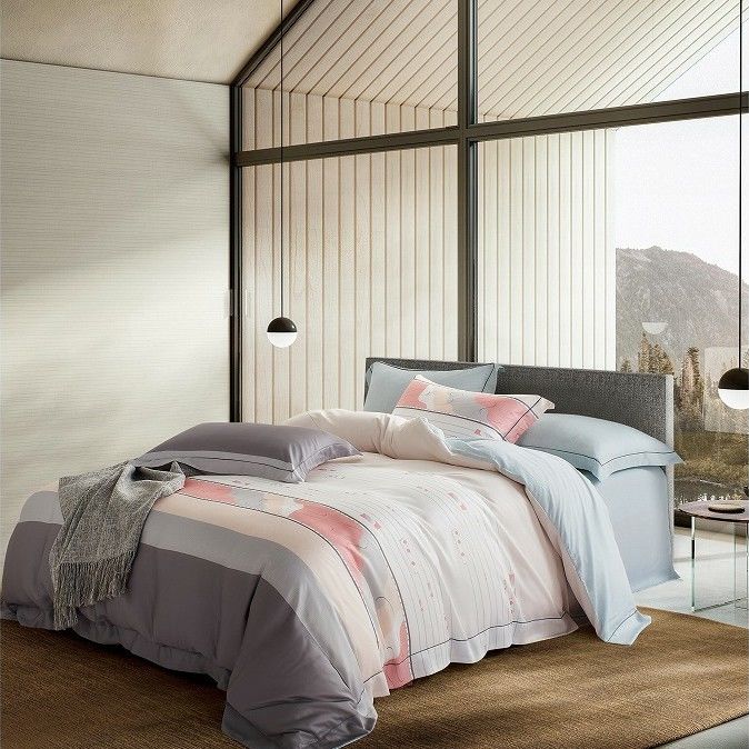 O fundamento macio imprimindo reativo da casa das folhas de seda de 230TC Tencel ajustou a caixa 100% do descanso de Tencel
