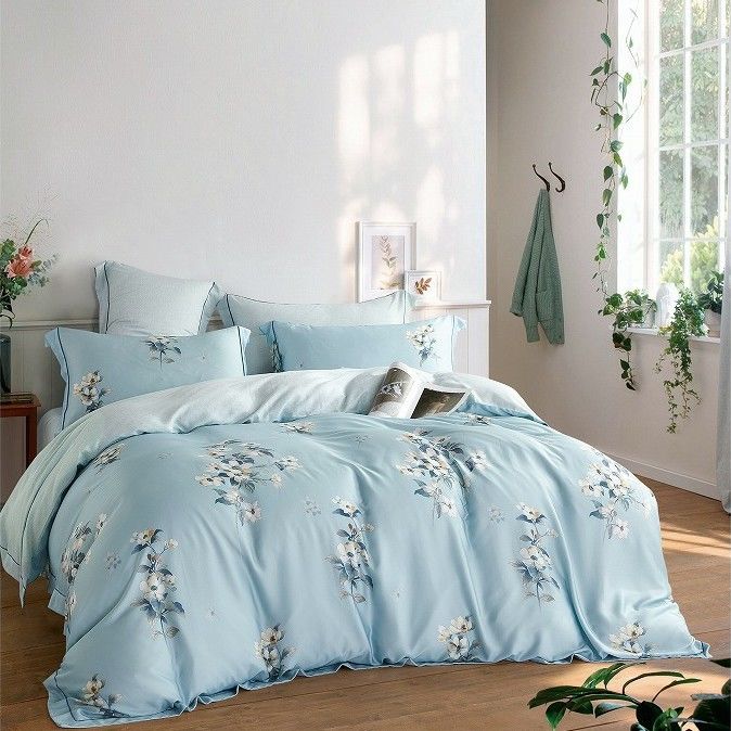 O cobertor 100% de Tencel ajustou o grupo floral colorido da tampa da edredão de 230TC Tencel