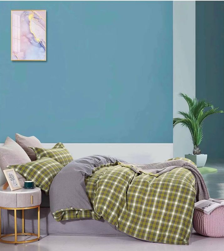 O roupa de cama superior da tampa da edredão coube BedSheets ajustou o fio 100% de algodão tingiu 150 TC
