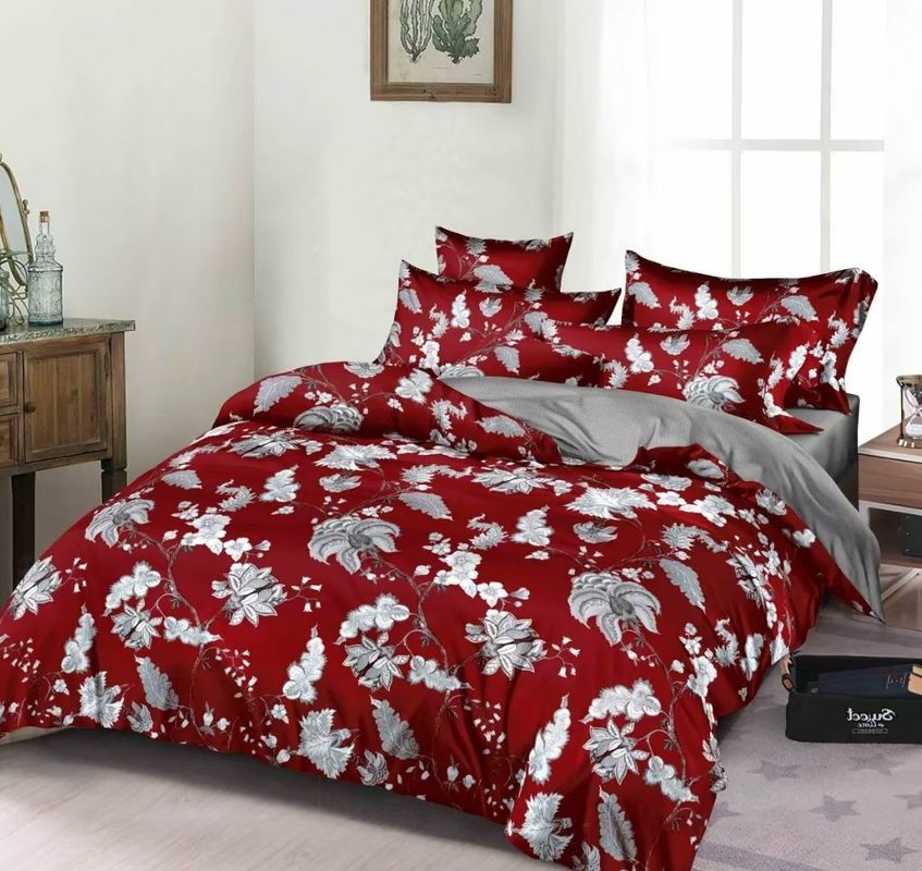 O fundamento de Microfiber de matéria têxtil da casa ajusta o multi poliéster 100% da impressão a cores 4 PCes fronha de almofada e tampa da edredão
