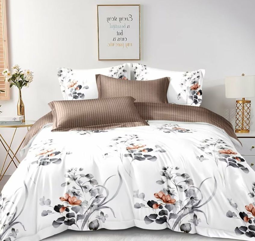 O multi fundamento de Microfiber da impressão a cores ajusta a tampa adornada o poliéster 100% da edredão
